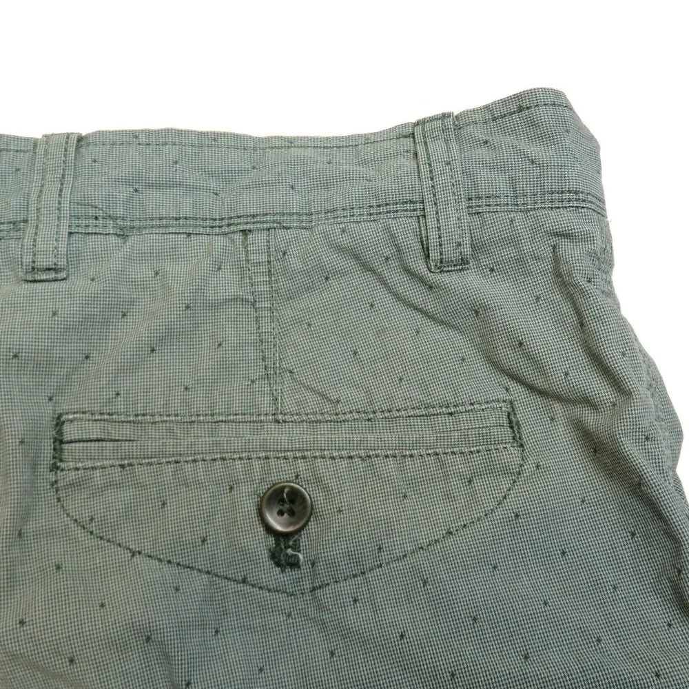 Banana Republic Mens Aiden Chino Shorts Sz 31 Gray Dot Pattern Flat‎